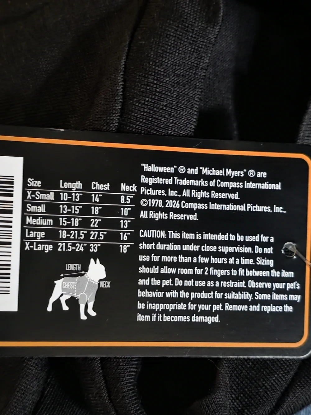 Halloween MEDIUM Dog Tee - Black with Orange & White Graphic Nwt